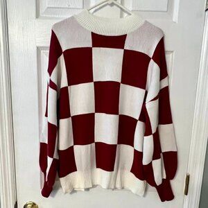 NWT Women's Fall Fashion Long Sleeve Striped Ribbed Knit Sweater Size Large